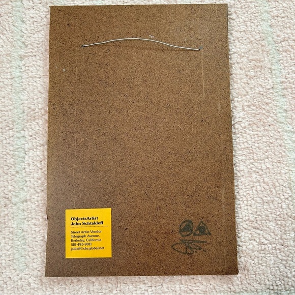 Artist Signed Copper Wall Art Red and Gold John Schtakleff 11.75"x8" - Picture 2 of 16